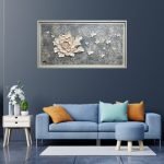 تابلو نقش برجسته طرح گل و پروانه - Image 4