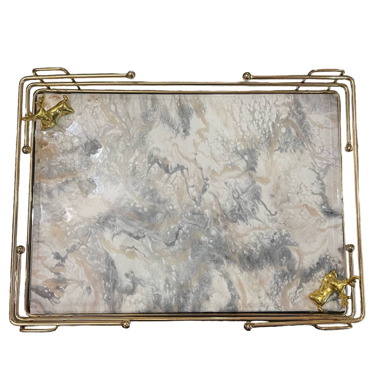 photo_2_2024-04-17_13-44-29 سینی پذیرایی مستطیل رزینی طرح سنگمرمر (اکسسوری گوزن) - Image 1